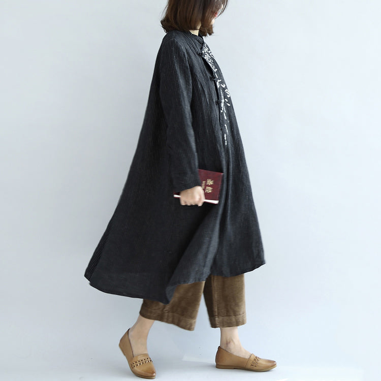 Vintage black linen dresses plus size linen blouses caftans