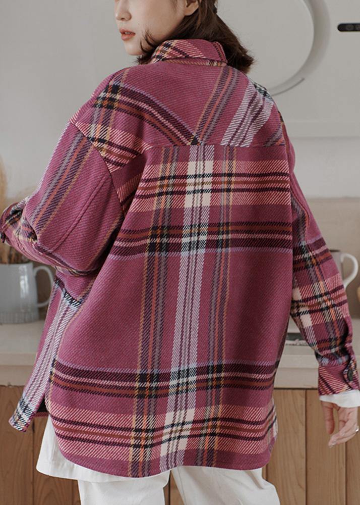 Vintage plaid woolen sweater female winter Korean version of the loose warm top - SooLinen