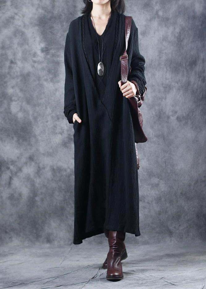 Vintage red Sweater Wardrobes Beautiful patchwork Mujer v neck knitwear - SooLinen