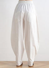 Load image into Gallery viewer, Vintage white cotton and linen loose casual trousers Zen lantern pants
