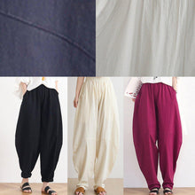 Load image into Gallery viewer, Vintage white cotton and linen loose casual trousers Zen lantern pants