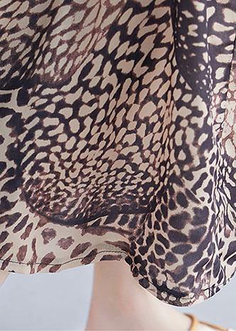 Vivid o neck cotton clothes Women linen Leopard cotton robes Dresses summer - SooLinen