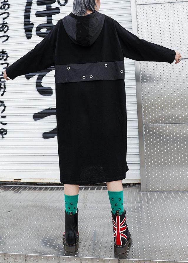 Vivid patchwork cotton Wardrobes Fabrics black prints Dresses fall - SooLinen