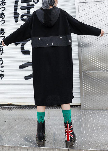 Vivid patchwork cotton Wardrobes Fabrics black prints Dresses fall - SooLinen