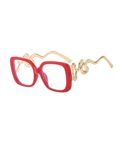 Vogue Black Square Snake Eyeframe Flat Mirror