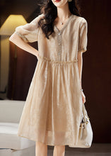 Load image into Gallery viewer, Vogue Champagne Ruffled V Neck Lace Patchwork Maxi Dresses Summer