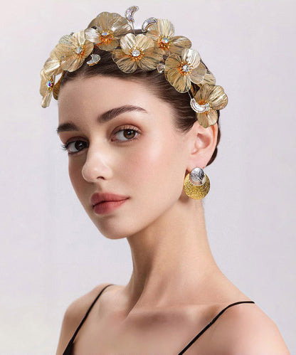 Vogue Gold Alloy Floral Zircon HairPiece
