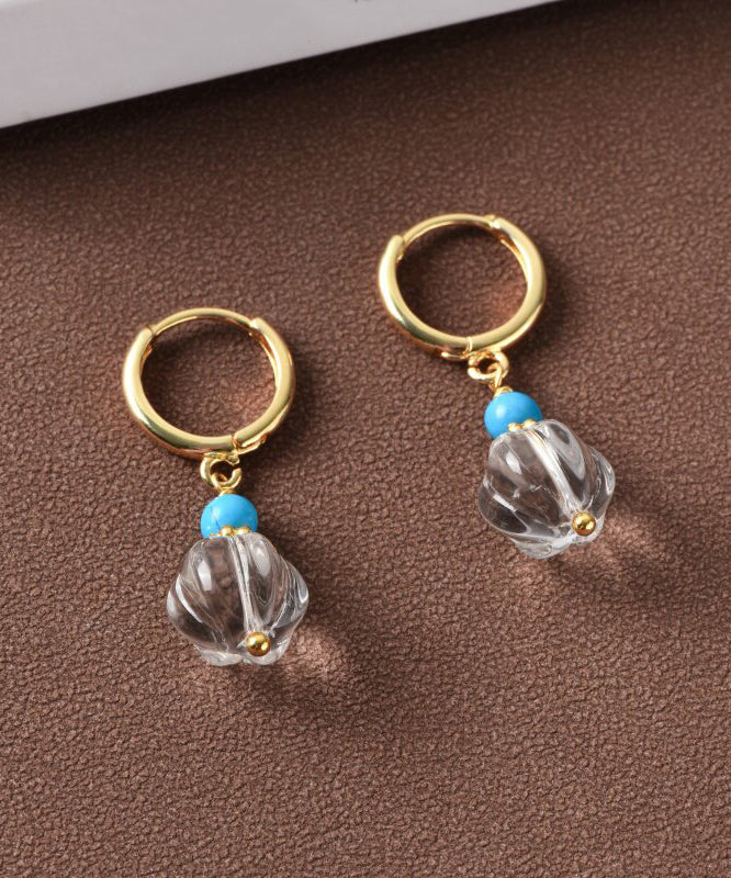 Vogue Gold Copper Overgild Turquois Pendant Necklace Three-Piece Set
