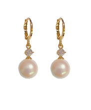 Load image into Gallery viewer, Vogue Gold Copper Overgild Zircon Pearl Drop Earrings