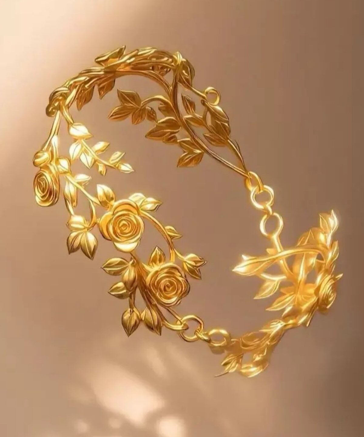 Vogue Gold Sterling Silver Overgild Rose Open Bangle