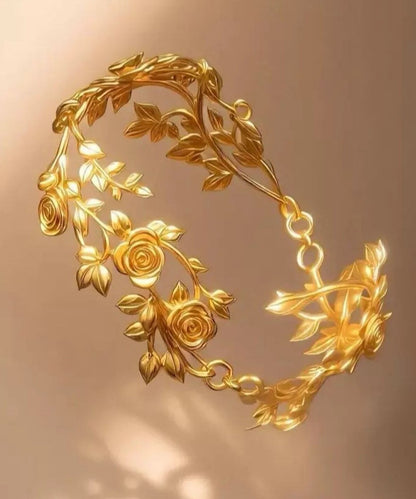 Vogue Gold Sterling Silver Overgild Rose Open Bangle