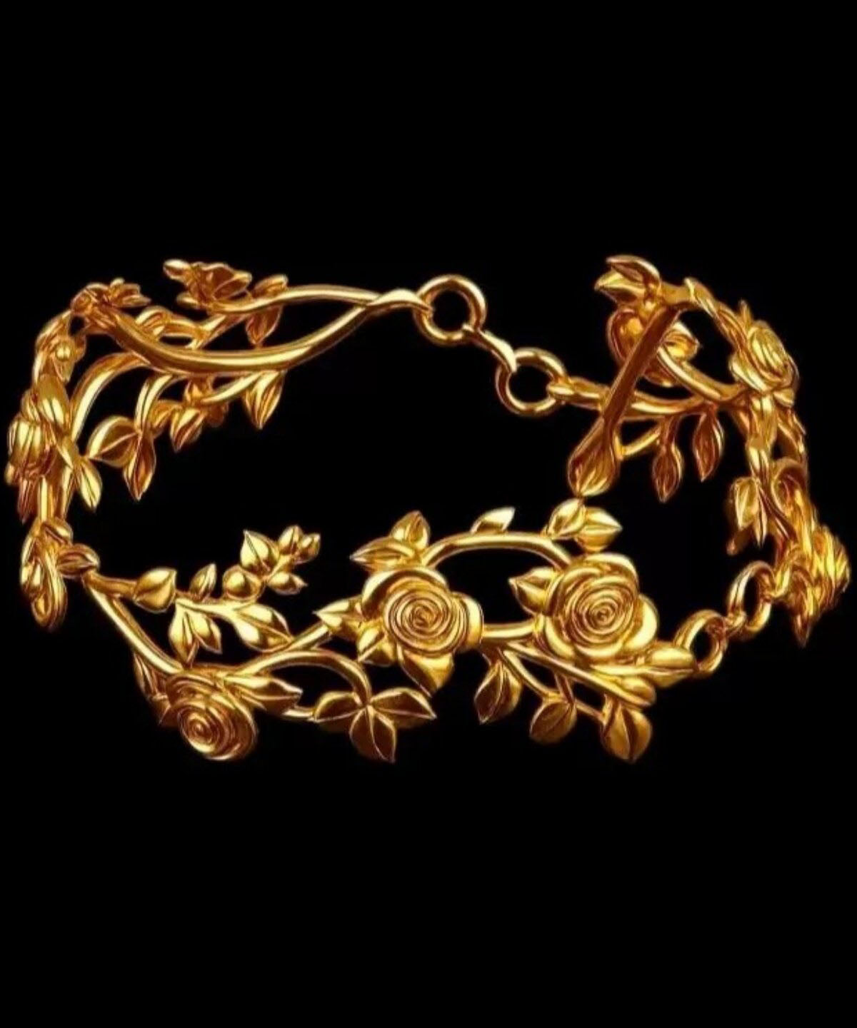 Vogue Gold Sterling Silver Overgild Rose Open Bangle
