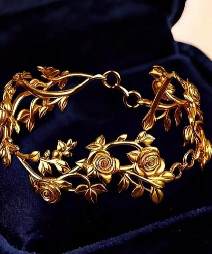 Vogue Gold Sterling Silver Overgild Rose Open Bangle