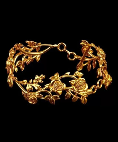 Vogue Gold Sterling Silver Overgild Rose Open Bangle