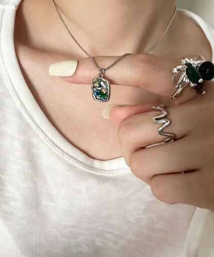 Vogue Multicolor Gold Foil Zircon Pendant Necklace