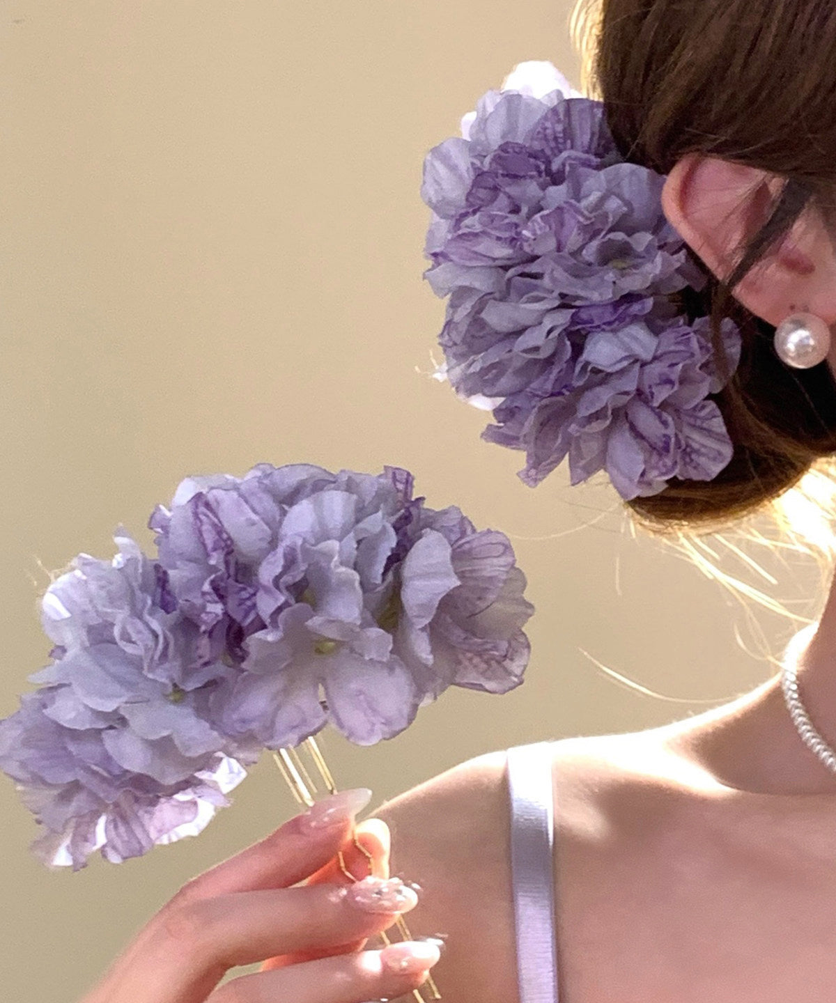 Vogue Purple Alloy Rose Holiday A Pair Hairpin