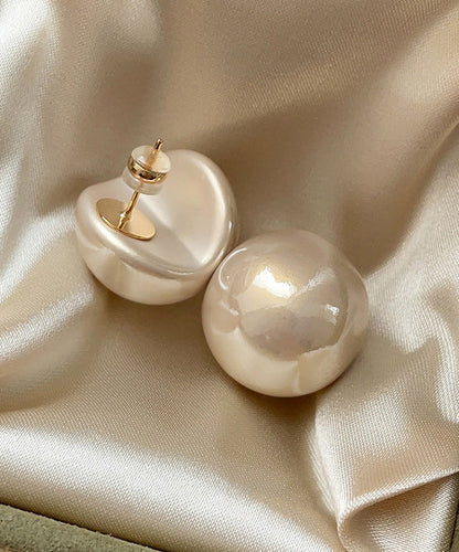 Vogue Red Copper Overgild Pearl Stud Earrings
