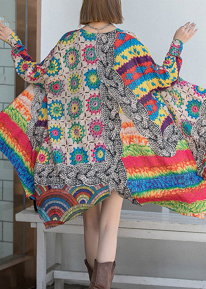 Vogue V Neck Asymmetrical Print Button Knit Cardigan Long Sleeve