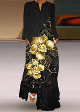 Load image into Gallery viewer, Vogue White Print Pockets Maxi Dress Long Sleeve