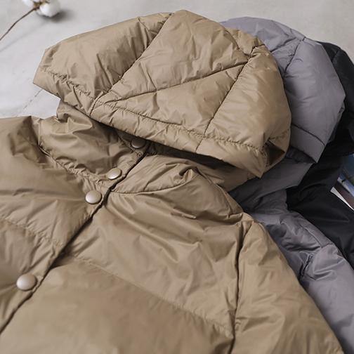 Warm black duck down coat plus size snow jackets hooded thick women overcoat - SooLinen