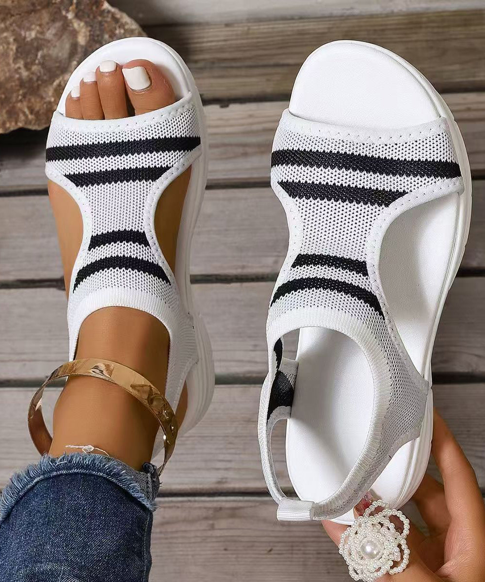 White Breathable Mesh Boutique Splicing Hiking Sandals