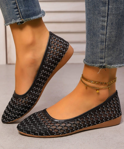 White Breathable Mesh Casual Splicing Penny Loafers