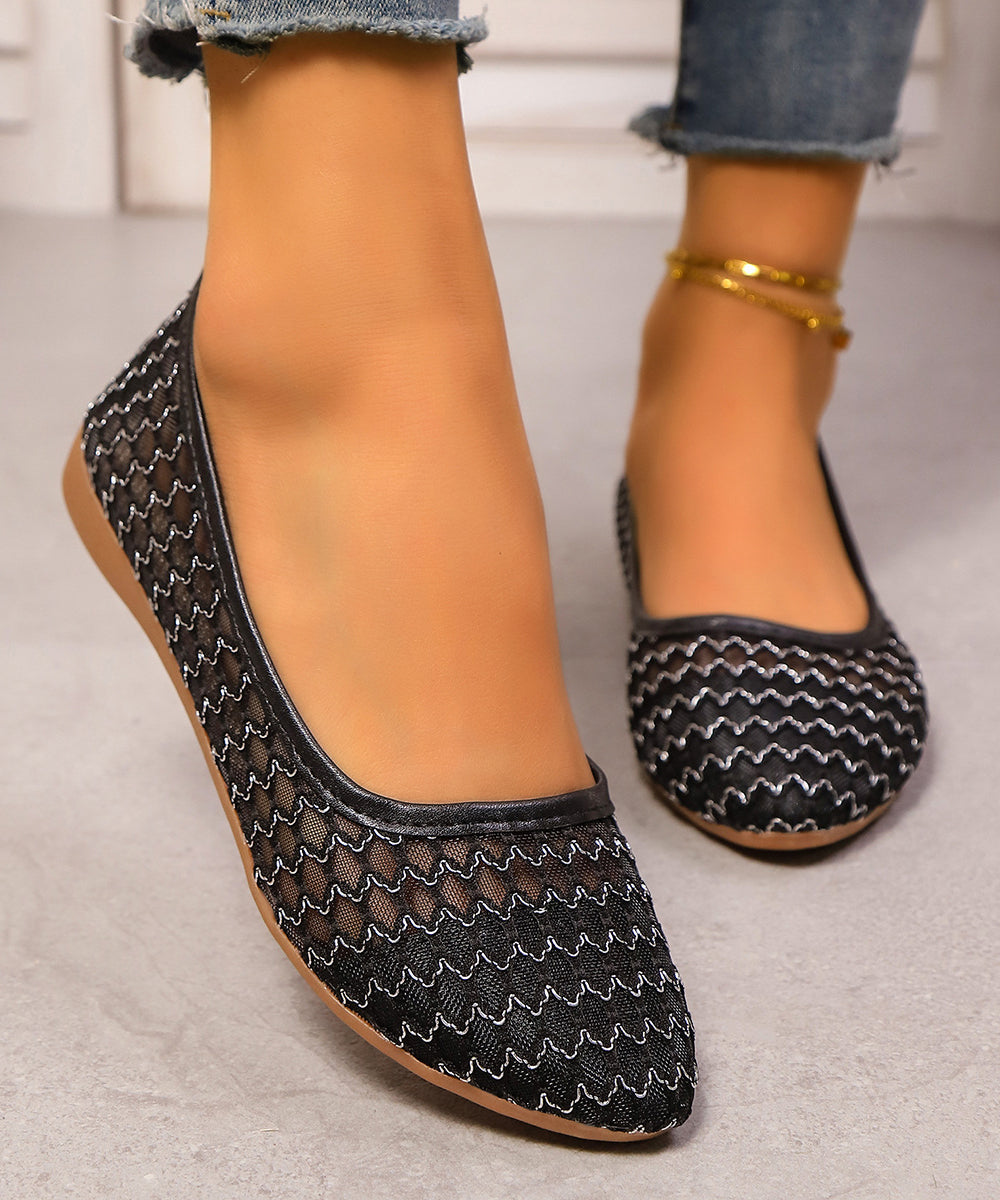 White Breathable Mesh Casual Splicing Penny Loafers