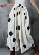 Load image into Gallery viewer, White Dot Cotton Wide Leg Pants Oversized Summer