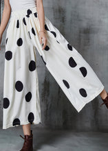 Load image into Gallery viewer, White Dot Cotton Wide Leg Pants Oversized Summer