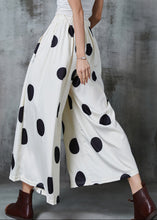 Load image into Gallery viewer, White Dot Cotton Wide Leg Pants Oversized Summer