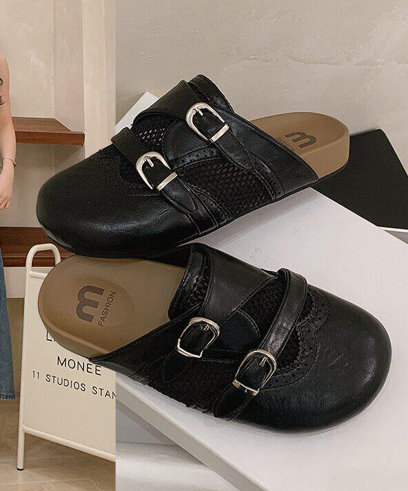 White Faux Leather Vintage Hollow Out Thong Sandals