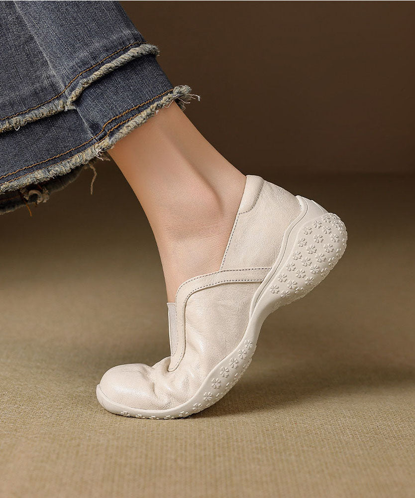 White Flat Shoes Platform Sheepskin DIY Flat Shoes For Women