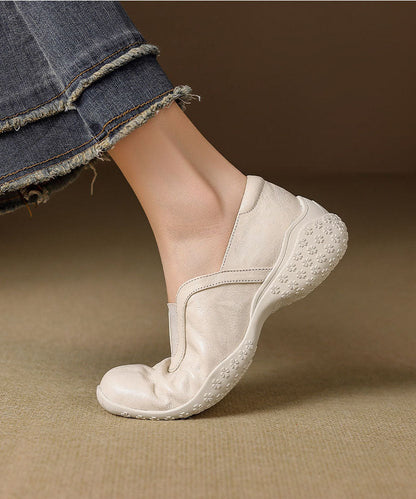 White Flat Shoes Platform Sheepskin DIY Flat Shoes For Women