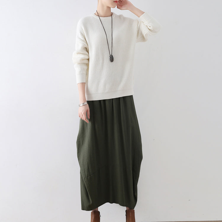 White cotton sweaters women knit tops 2025 winter short sweaters
