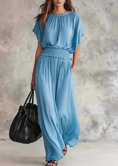 Women Army Green O Neck Patchwork Chiffon Dresses Summer
