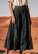 Load image into Gallery viewer, Women Army Green Solid High Waist Cotton Skirt Summer