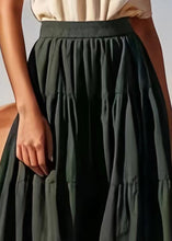 Load image into Gallery viewer, Women Army Green Solid High Waist Cotton Skirt Summer