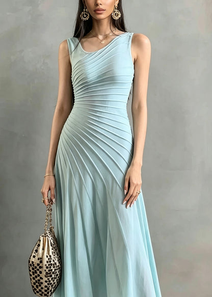 Women Asymmetrical Design Patchwork Knit Dresses Sleeveless