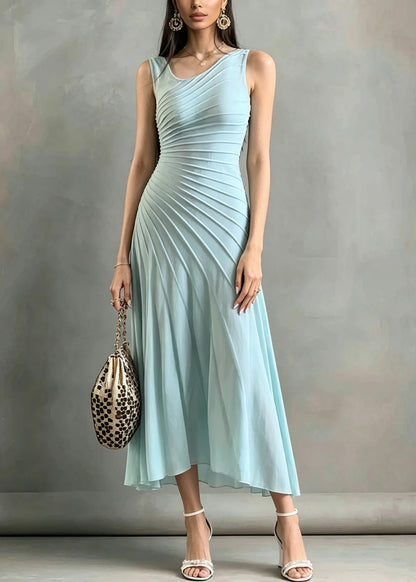 Women Asymmetrical Design Patchwork Knit Dresses Sleeveless