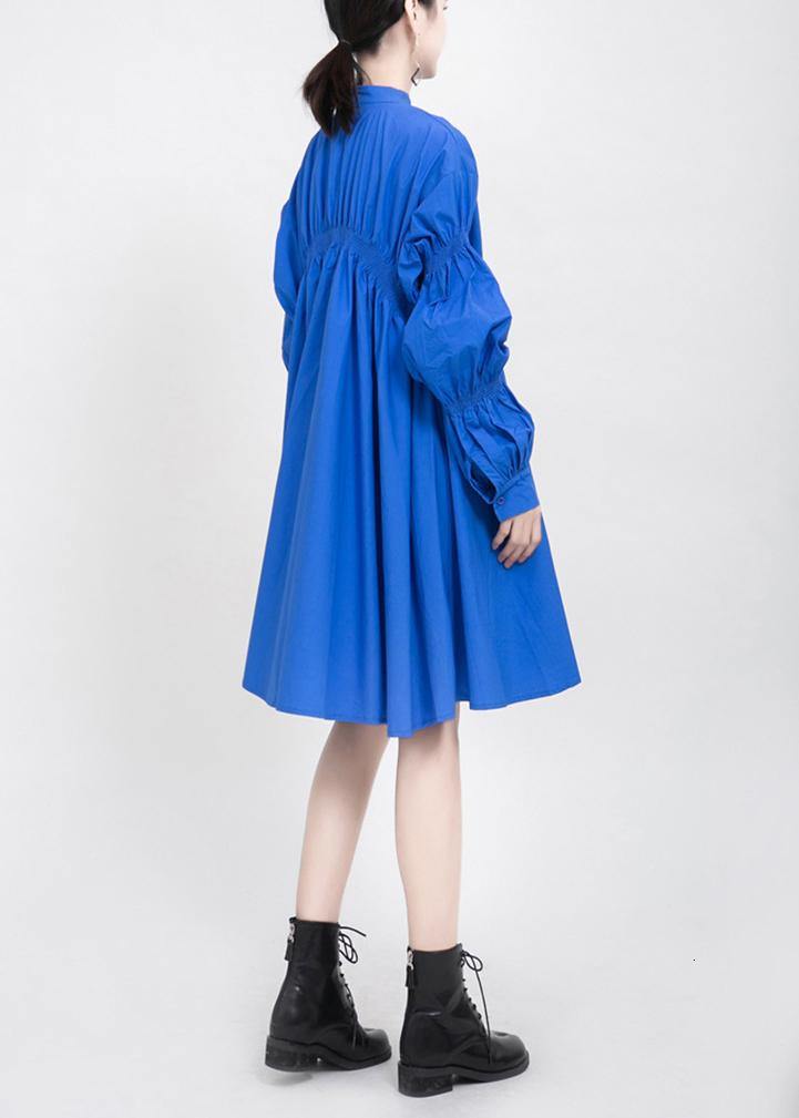 Women Asymmetrical Pleated Big Size Dress Spring - SooLinen