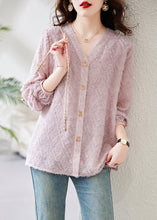 Load image into Gallery viewer, Women Beige V Neck Letter Cotton Blouses Spring