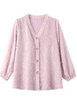 Load image into Gallery viewer, Women Beige V Neck Letter Cotton Blouses Spring