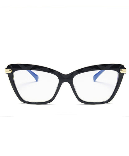 Women Black Alloy Resin Cat Eye Anti Blue Sunglasses