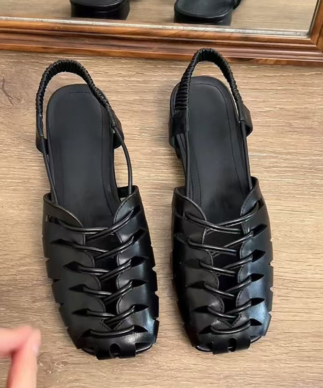 Women Black Best Sandals For Walking Splicing Hollow Out