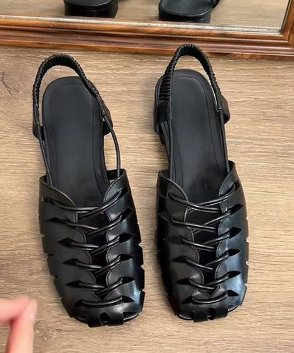 Women Black Best Sandals For Walking Splicing Hollow Out