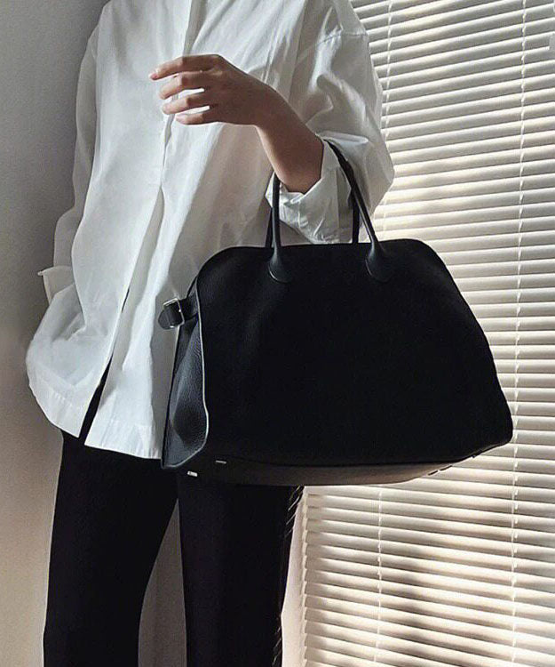 Women Black Large Capacity Faux Leather Tote Bag