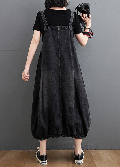 Women Black Print Clothes For Women Spaghetti Strap A Line Spring Dress - SooLinen