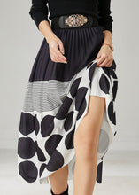 Load image into Gallery viewer, Women Black Print Cotton A Line Skirts Spring
