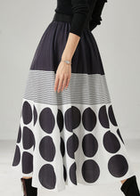 Load image into Gallery viewer, Women Black Print Cotton A Line Skirts Spring