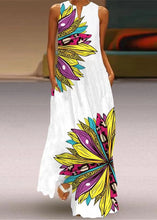 Load image into Gallery viewer, Women Black V Neck Print Party Long Dress Sleeveless